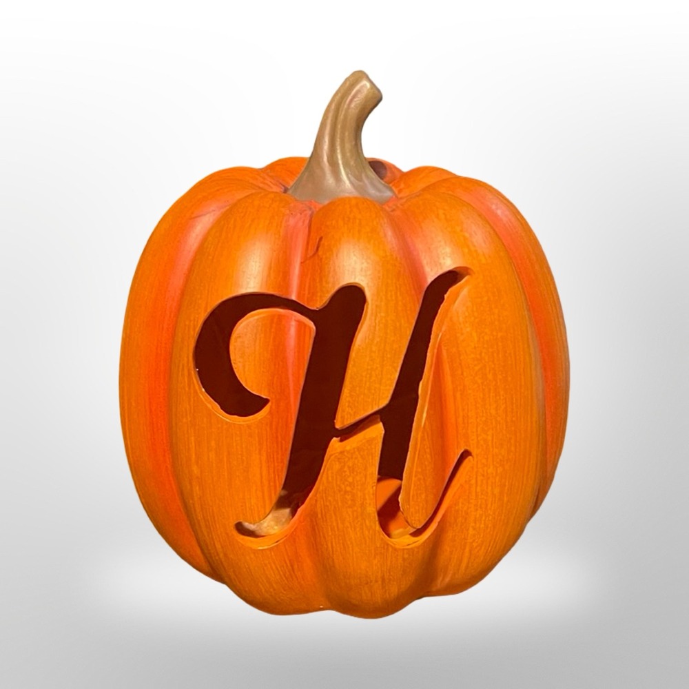 Kirkland 's Fall Decor Pumpkin with Letter H Halloween Autumn Harvest‎ Table